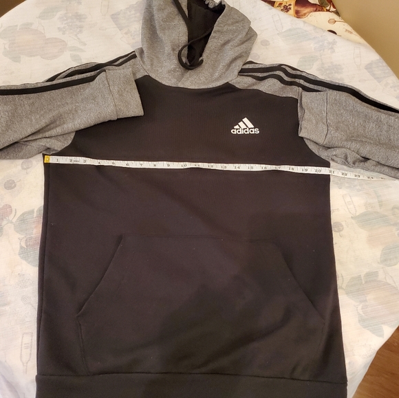 Adidas French Terry Melange Hoodie Black Grey Small - Picture 8 of 11